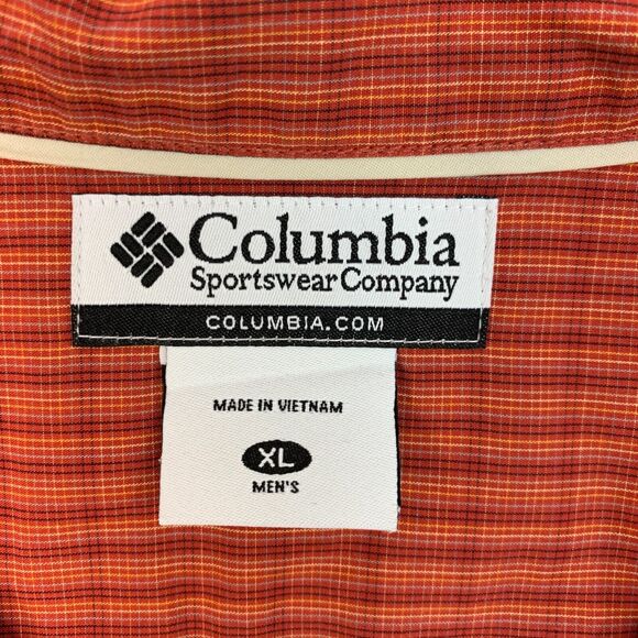Columbia Shirt Mens XL Extra Large Red Yellow Plaid Cotton Button Up Collared - Picture 5 of 12